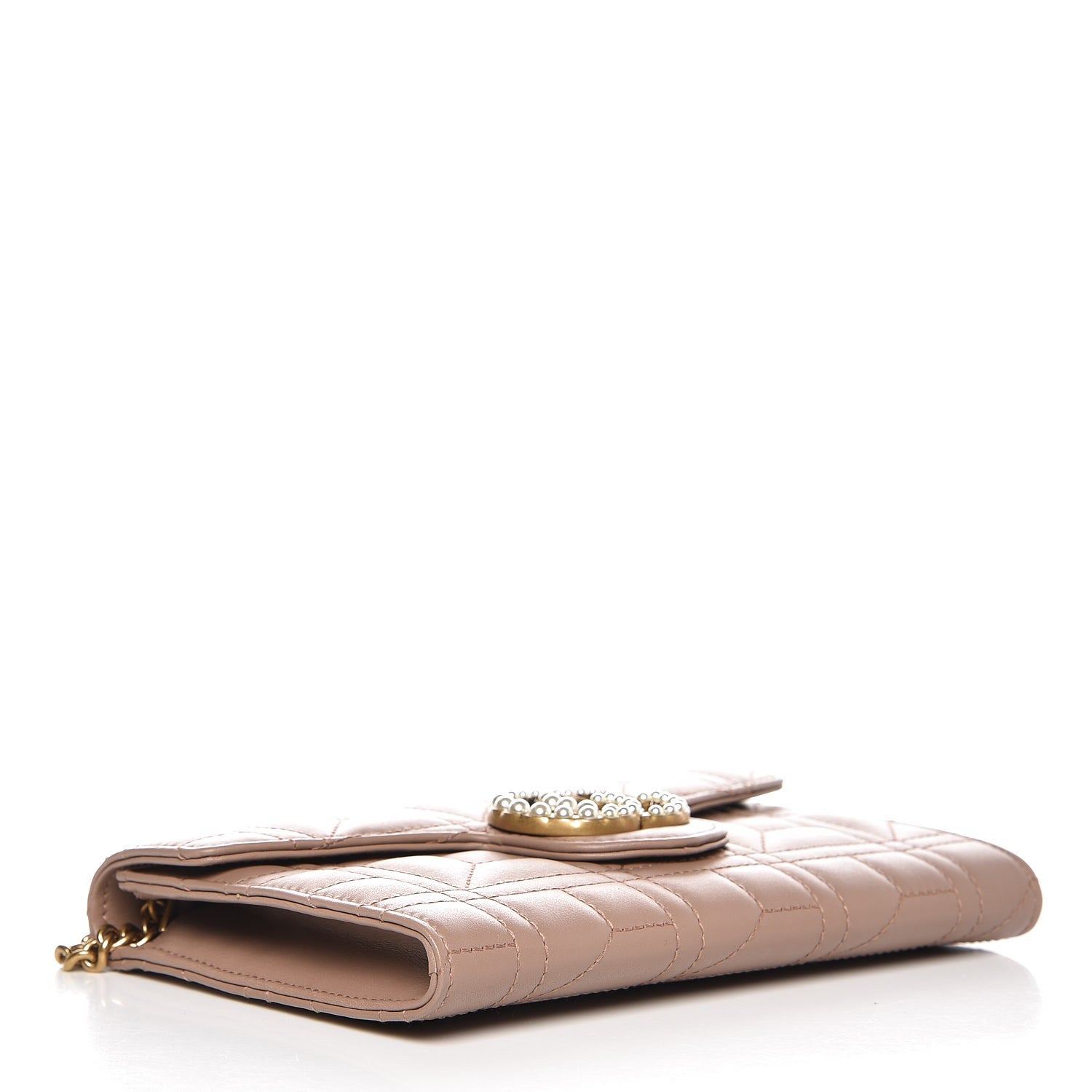 Gucci Calfskin Matelasse Mini Pearly GG Marmont Chain Wallet Porcelain Rose 4 of 7