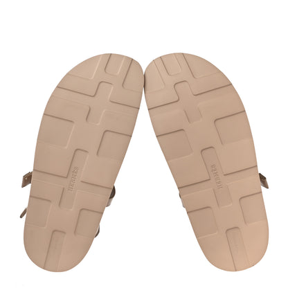 Hermes Calfskin Womens Enid Sandals 38 Argile 6 of 10