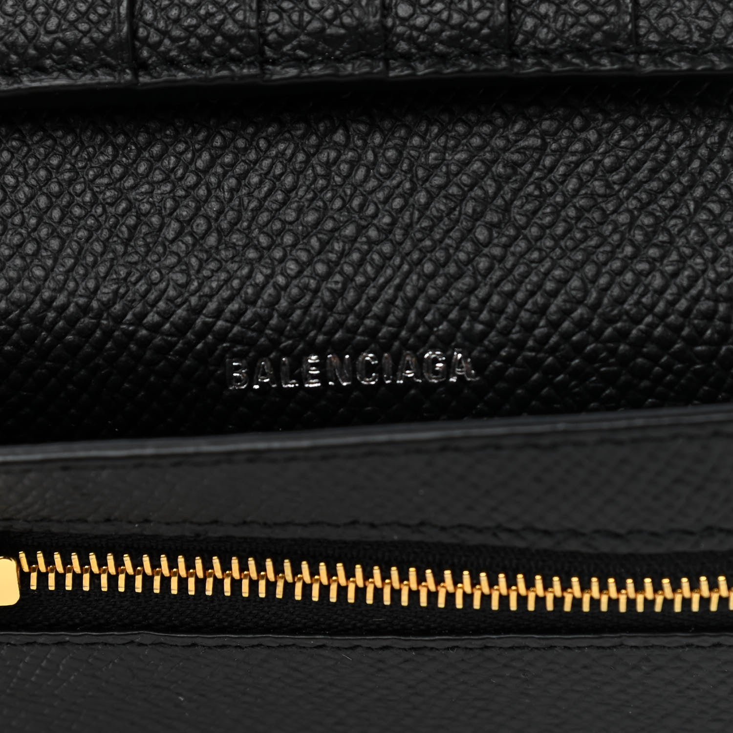 Balenciaga Signature Grained Calfskin Medium BB Wallet Black 6 of 9