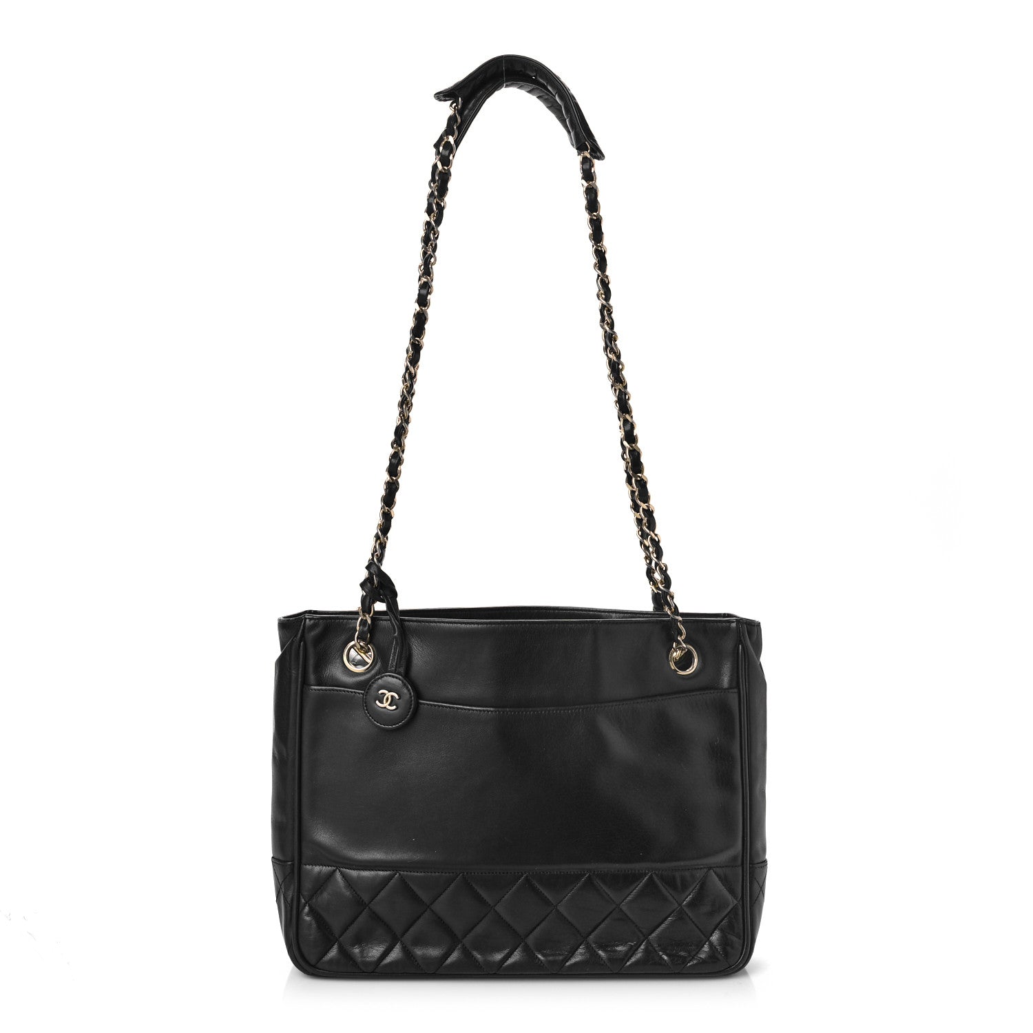 Chanel Lambskin Quilted Shopping Tote Black 1 of 9