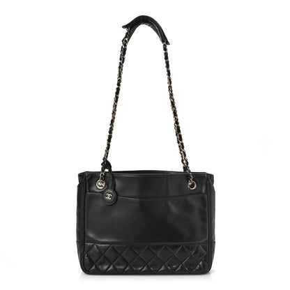 Chanel Lambskin Quilted Shopping Tote Black 1 of 9