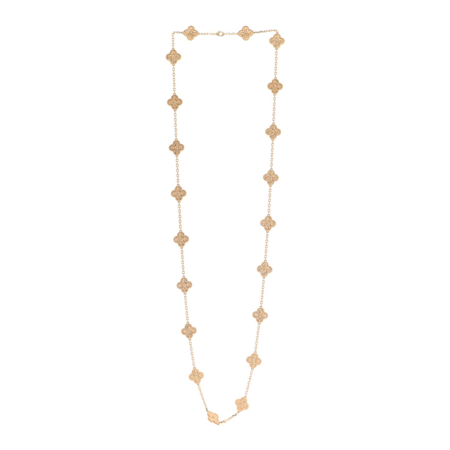 18K Yellow Gold 20 Motifs Vintage Alhambra Necklace