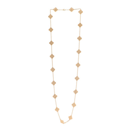 Van Cleef & Arpels 18K Yellow Gold 20 Motifs Vintage Alhambra Necklace 3 of 5