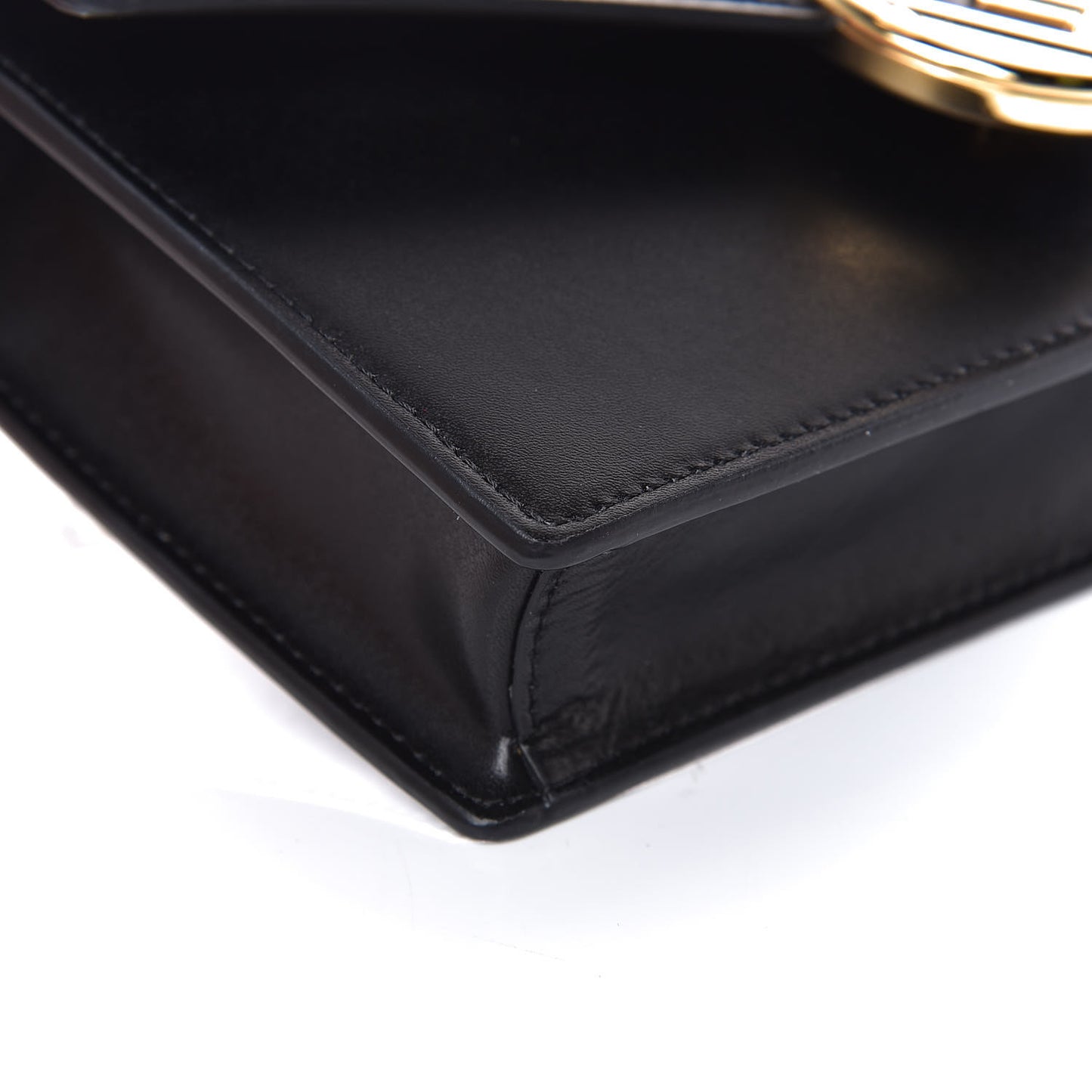 Vitello Liberty Lucido F is Fendi Medium Envelope Wallet on Chain Black