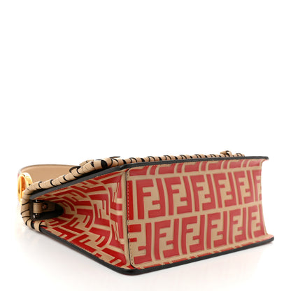 Fendi Vitello Century F is Fendi Whipstitch Threads FF Embossed Kan I Shoulder Bag Amido Fiamma 4 of 10