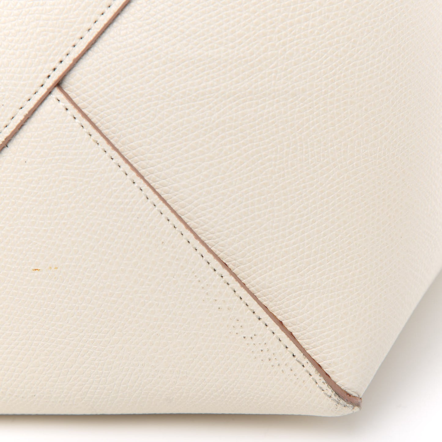 Grained Calfskin Medium Horizontal Cabas Phantom White