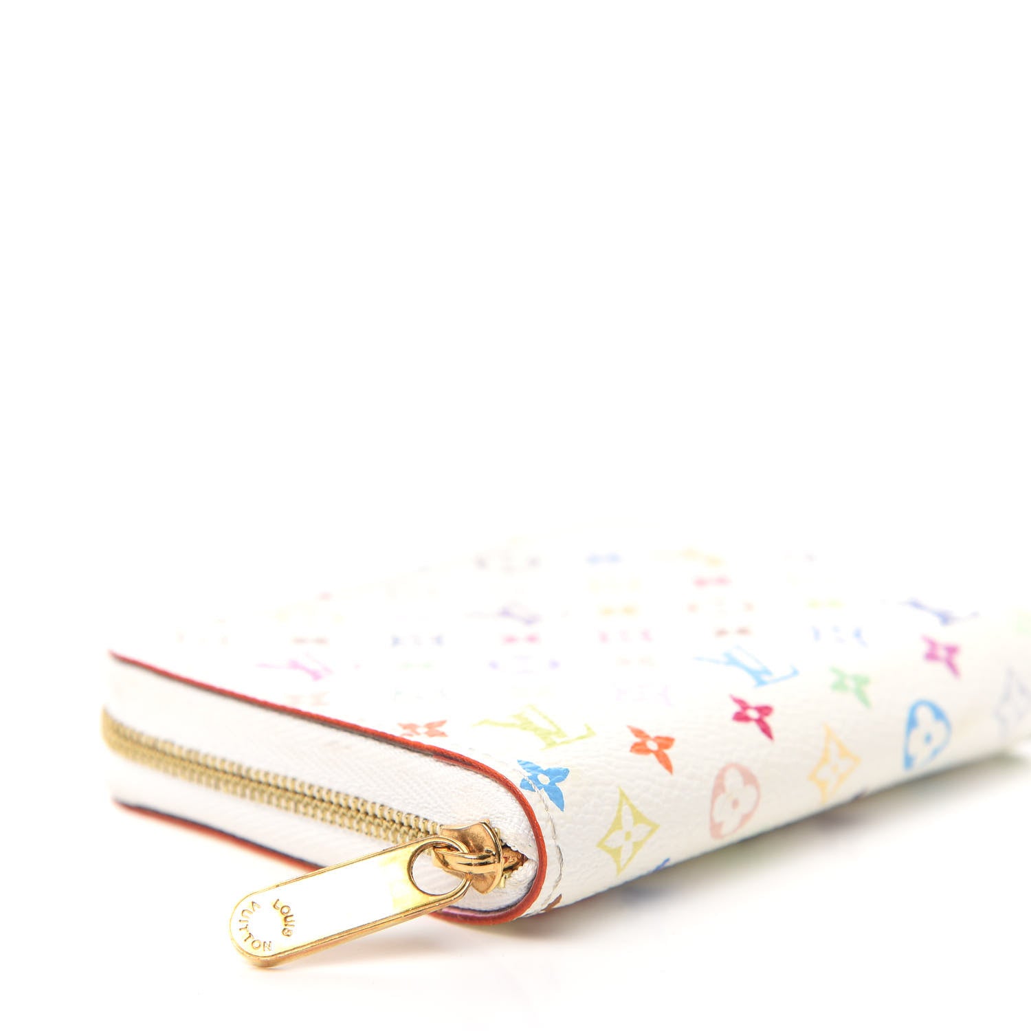 Louis Vuitton Monogram Multicolor Zippy Coin Purse Wallet White Litchi 6 of 9