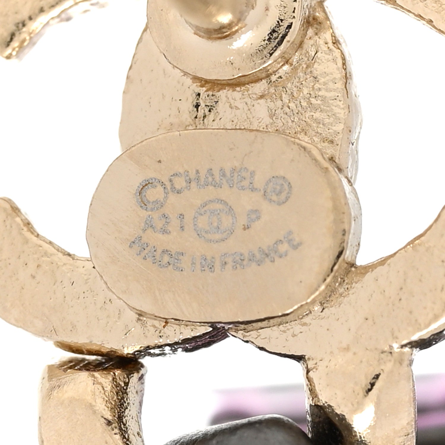 Chanel Metal Enamel CC Logo Drop Earrings Pink 4 of 4