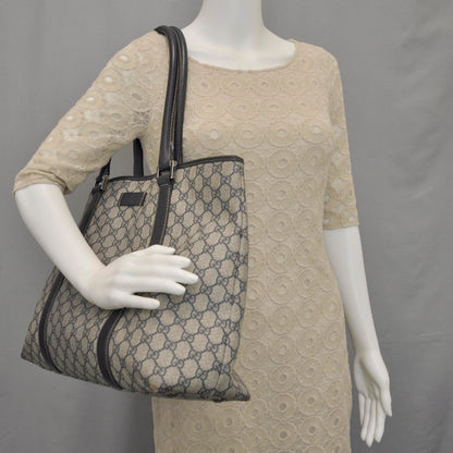 Gucci Coated Canvas Monogram Tote Navy 2 of 12