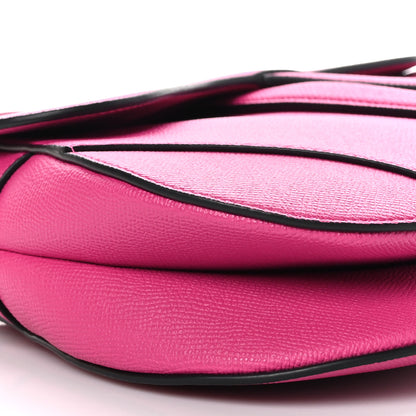 Christian Dior Grained Calfskin Saddle Bag With Strap Fuchsia 8 of 10