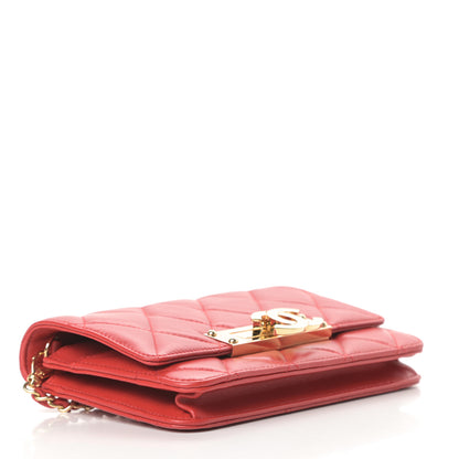 Chanel Lambskin Quilted Golden Class Wallet on Chain WOC Red 4 of 11