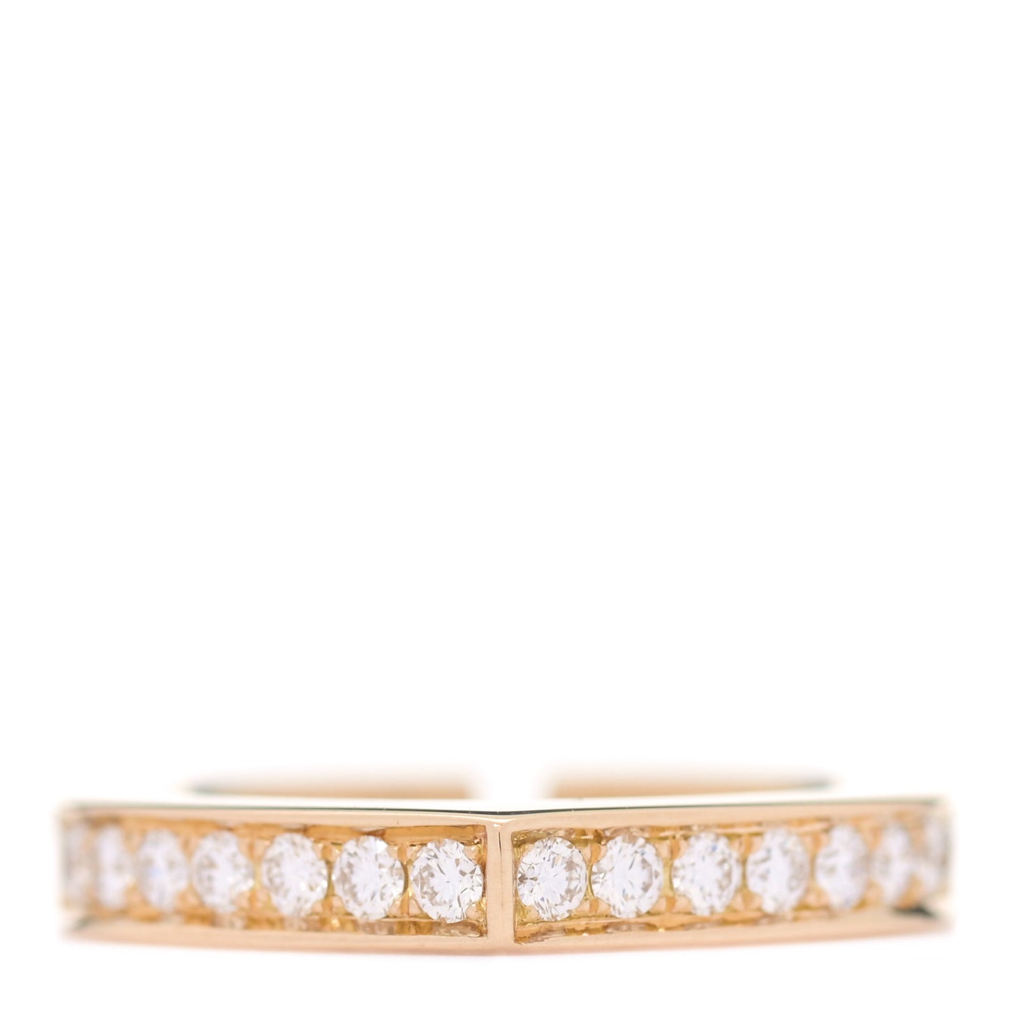18K Yellow Gold Diamond Flat C Ring 48 4.5