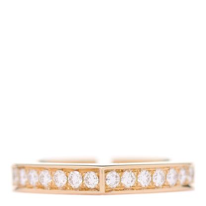 Cartier 18K Yellow Gold Diamond Flat C Ring 48 4.5 1 of 4