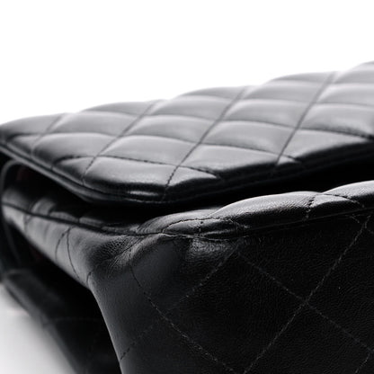 Chanel Lambskin Quilted Jumbo Double Flap Black 10 of 16