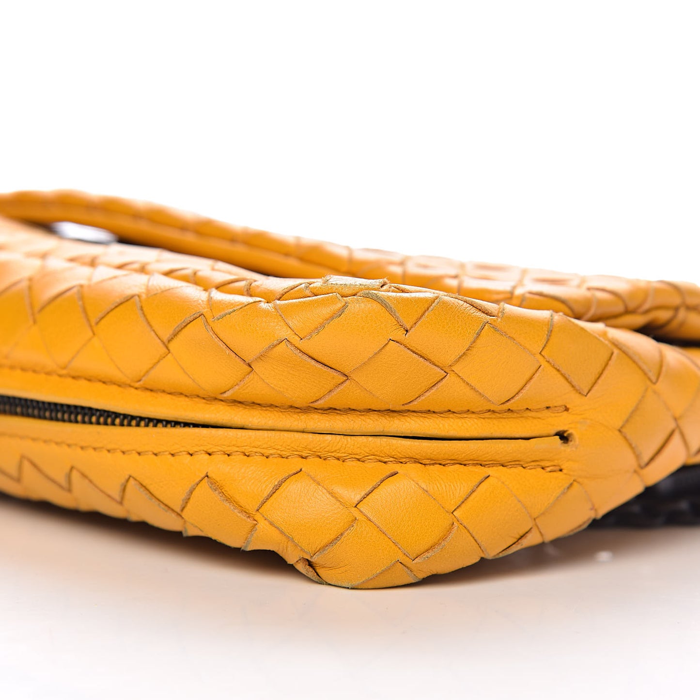 Nappa Intrecciato Small Chain Crossbody Marigold