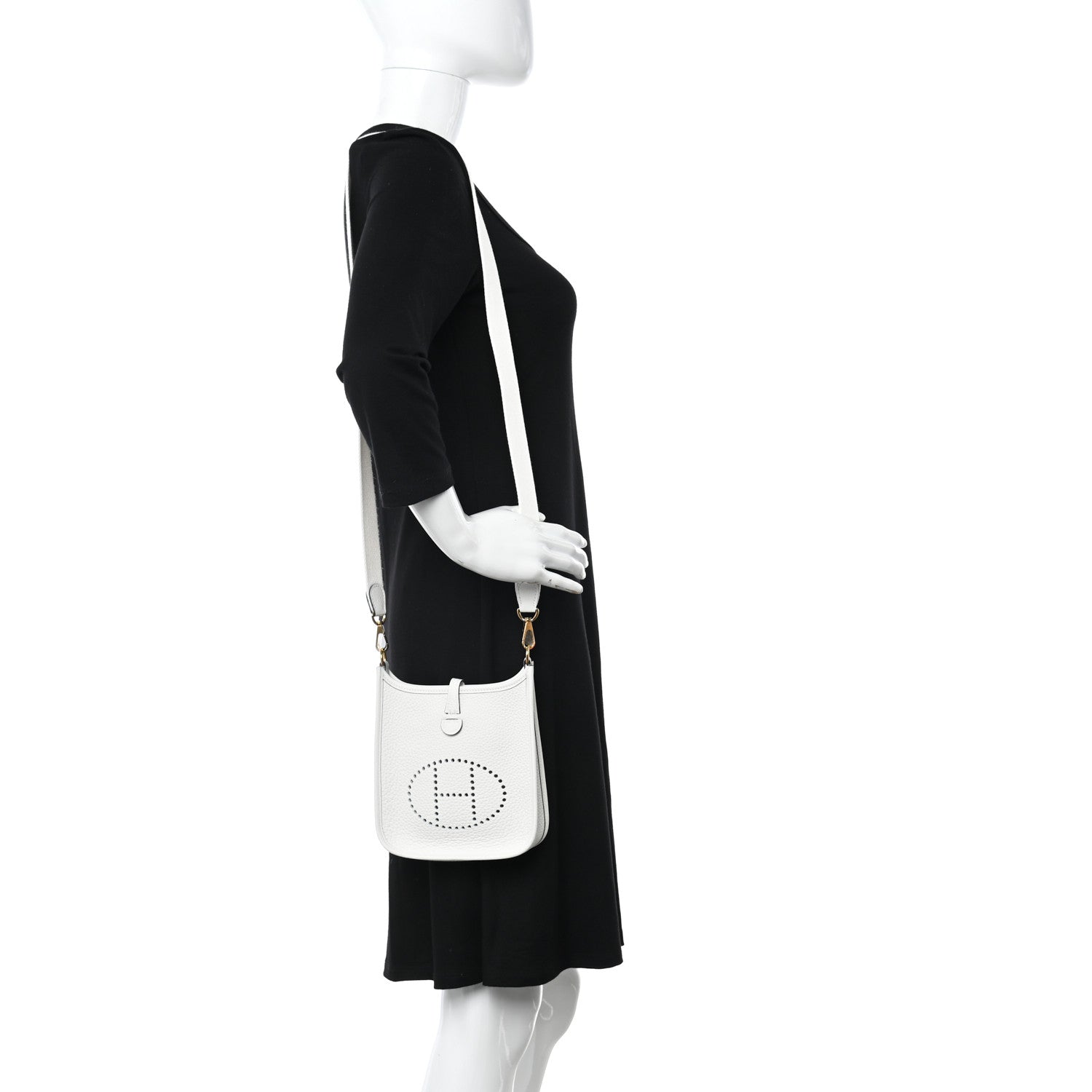 Hermes Taurillon Clemence Amazone Evelyne TPM New White 2 of 11