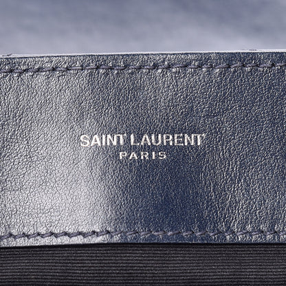 Saint Laurent Calfskin Y Quilted Monogram Medium Loulou Chain Satchel Denim Blue 8 of 10
