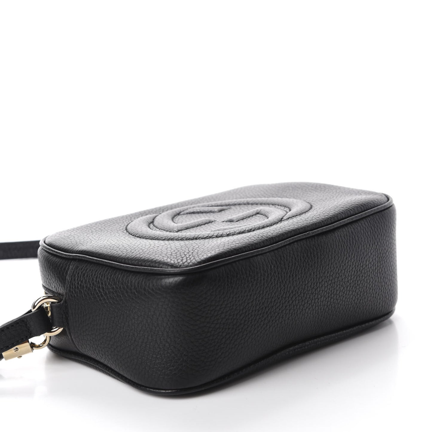 Pebbled Calfskin Small Soho Disco Bag Black