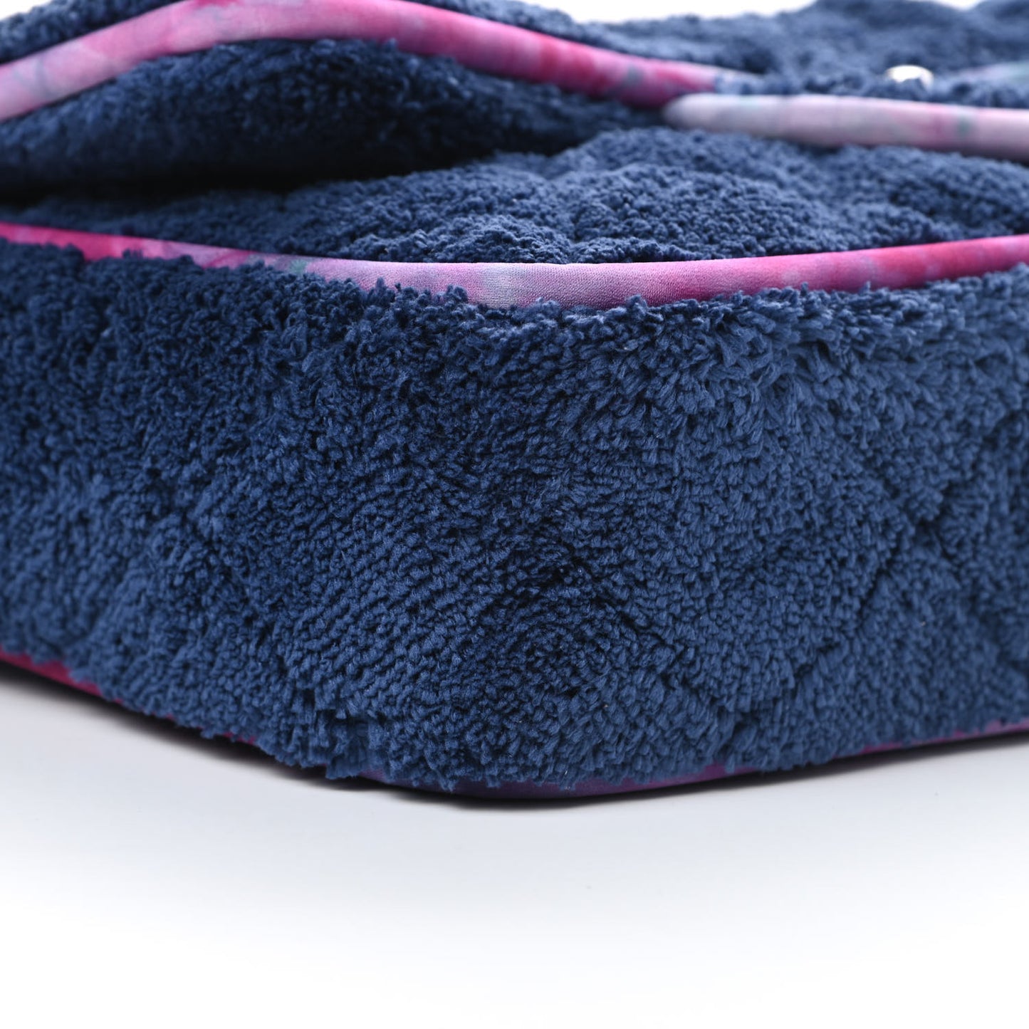 Mixed Fibers Quilted Large Flap Bag Navy Blue
