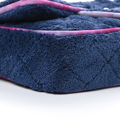 Chanel Mixed Fibers Quilted Large Flap Bag Navy Blue 9 of 11