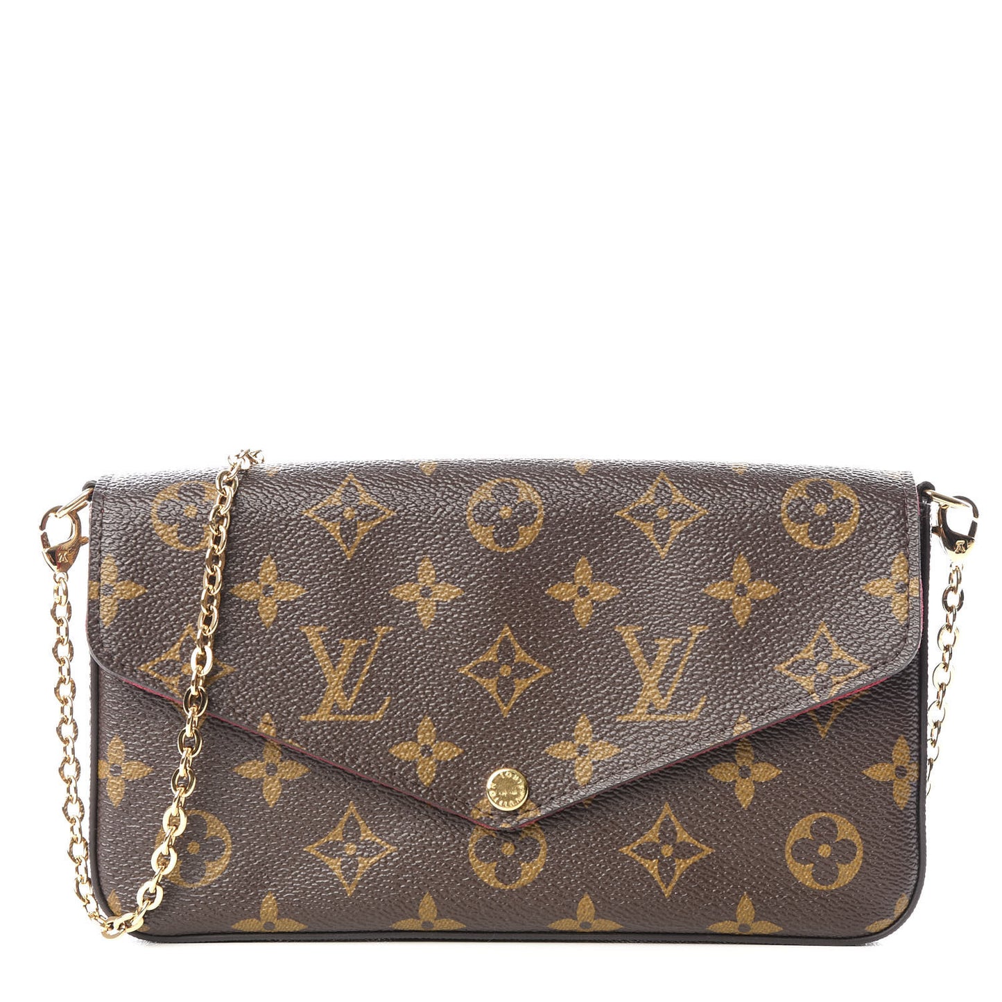 Monogram Pochette Felicie Chain Wallet Fuchsia