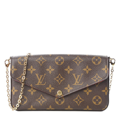 Louis Vuitton Monogram Pochette Felicie Chain Wallet Fuchsia 1 of 10