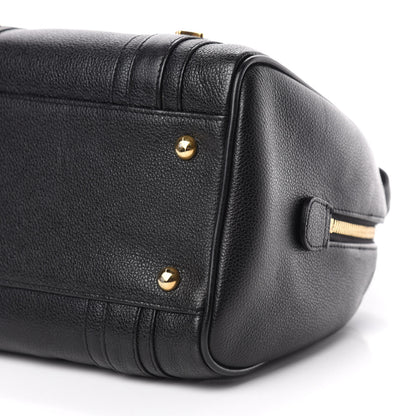 MCM Grained Calfskin Studded Boston Bag Black 7 of 11