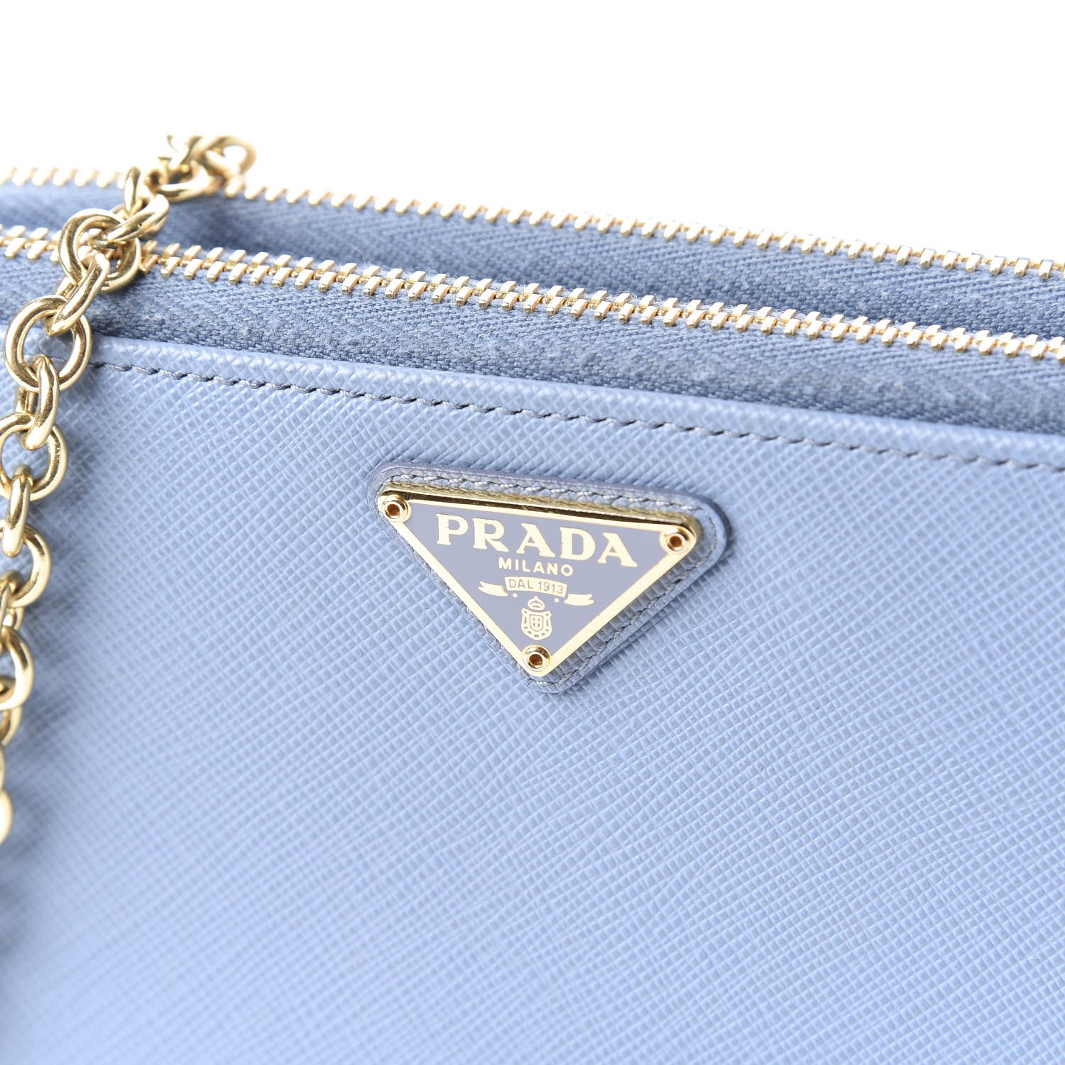 Prada Saffiano Lux Mini Double Zip Chain Crossbody Bag Mare 11 of 11