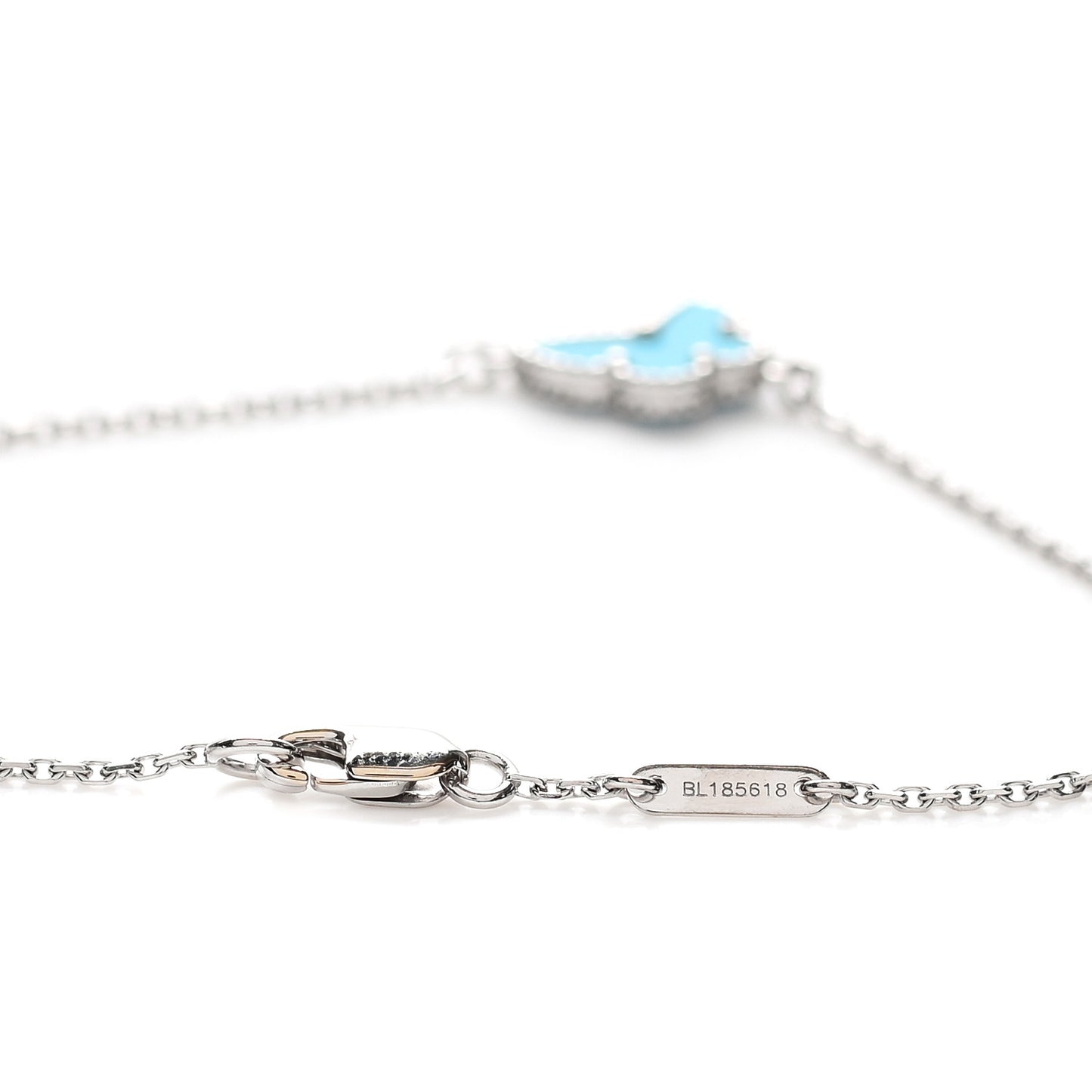 18K White Gold Turquoise Sweet Alhambra Butterfly Bracelet