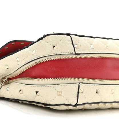 Valentino Garavani Grained Calfskin Medium Rockstud Spike Shoulder Bag Light Ivory 8 of 10