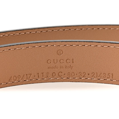 Gucci Metallic Calfskin Double G 20mm Belt 80 32 Silver 5 of 6