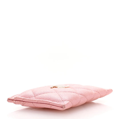 Chanel Iridescent Caviar Quilted Card Holder Rose Pink 4 of 9