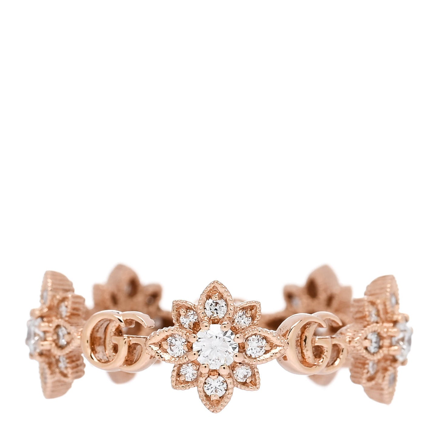 18K Rose Gold Diamond Flora Ring 53 6.25