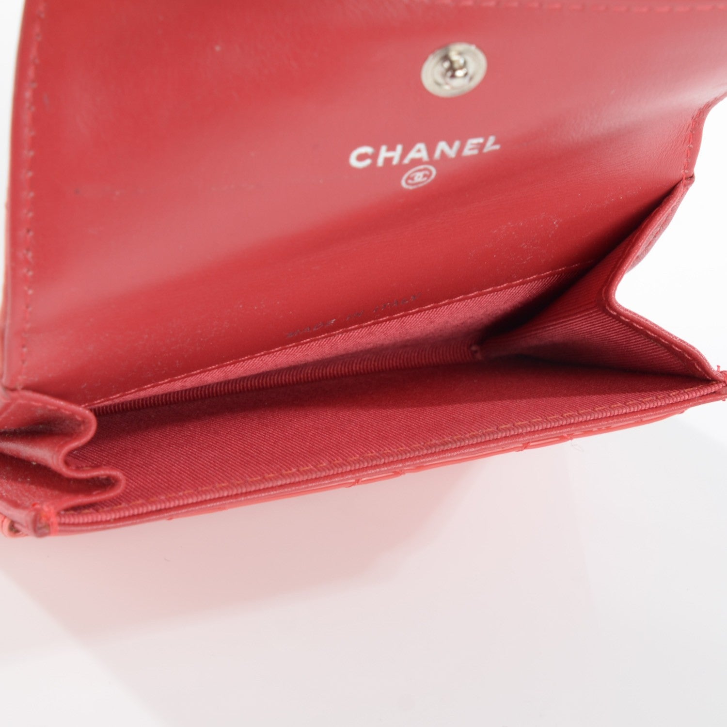 Chanel Patent Quilted Flap Card Holder Dark Pink 5 of 9