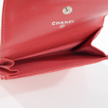 Chanel Patent Quilted Flap Card Holder Dark Pink 5 of 9