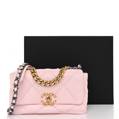 Chanel Lambskin Quilted Medium Chanel 19 Flap Light Pink 11 of 11