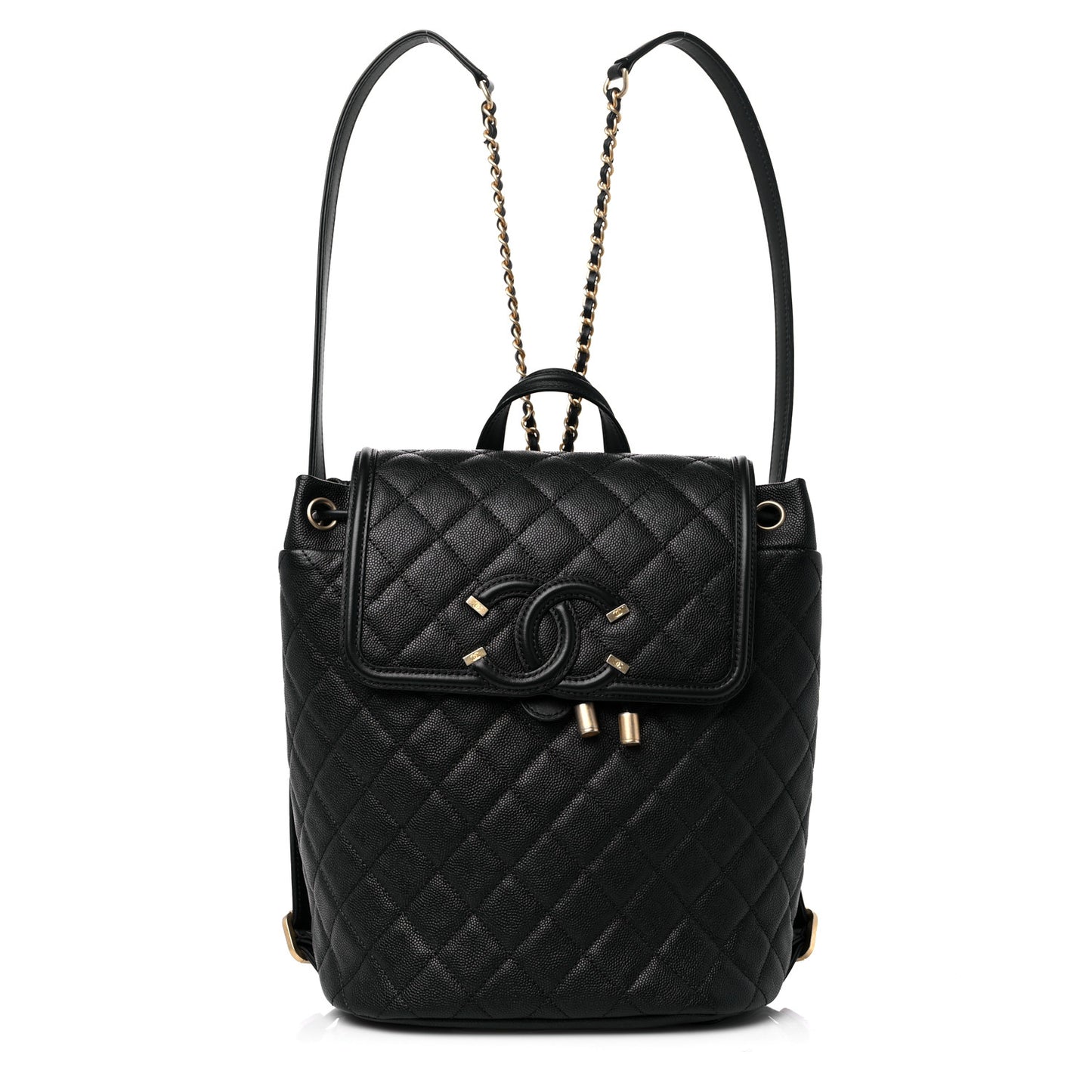 Caviar Quilted Filigree Backpack Black