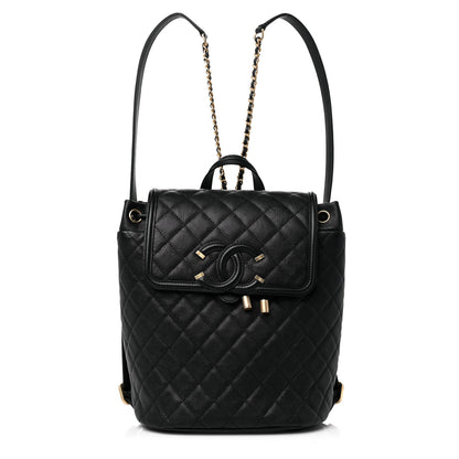Chanel Caviar Quilted Filigree Backpack Black 2 of 13