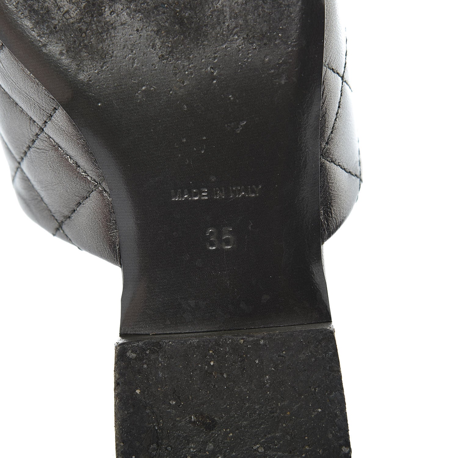 Chanel Iridescent Lambskin Quilted CC Chain Mules 35 Silver Black 8 of 13