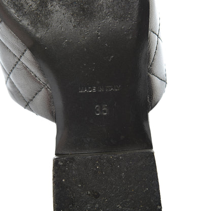 Chanel Iridescent Lambskin Quilted CC Chain Mules 35 Silver Black 8 of 13