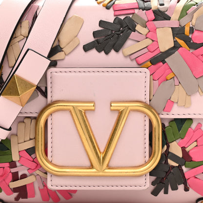Valentino Garavani Calfskin Embroidered Stud Sign Shoulder Bag Rose Quartz Multicolor 8 of 12