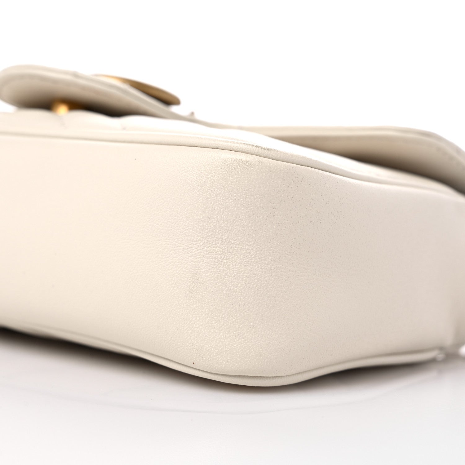 Gucci Calfskin Matelasse Super Mini GG Marmont Shoulder Bag White 9 of 9