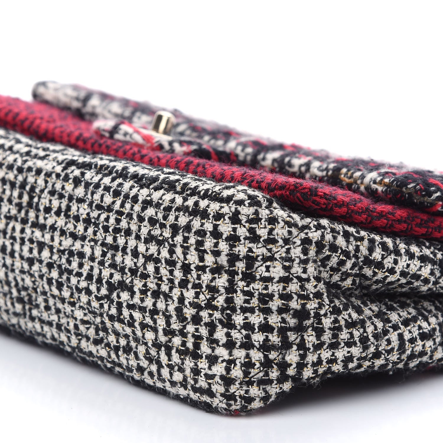 Chanel Tweed Quilted Medium Single Flap Red Black White 9 of 9