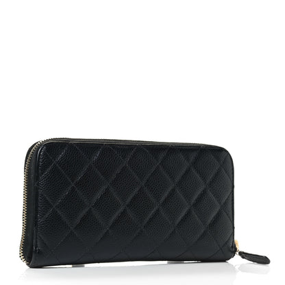 Chanel Caviar Quilted Large Gusset Zip Around Wallet Black 2 of 4