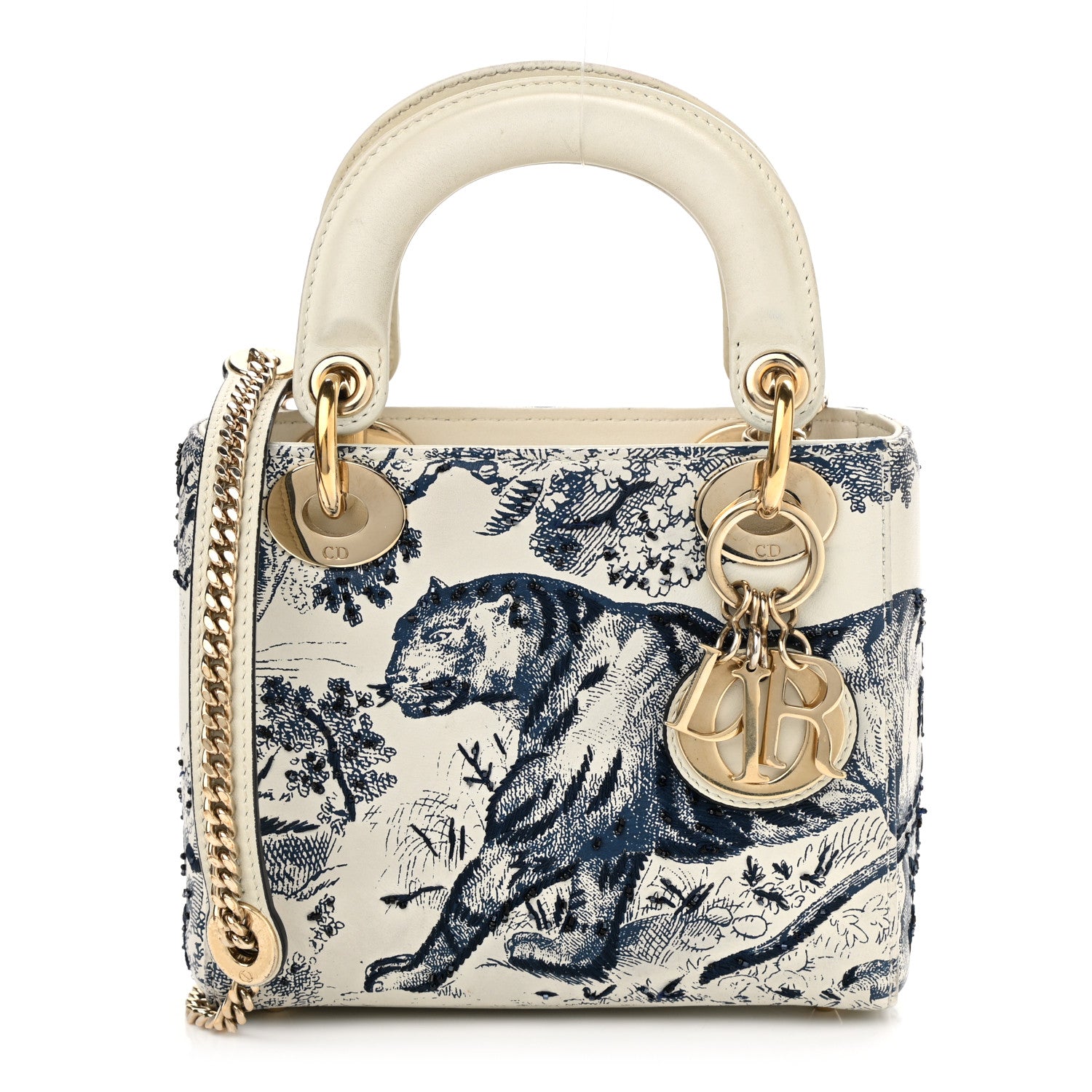 Christian Dior Calfskin Toile de Jouy Mini Lady Dior Blue 1 of 12