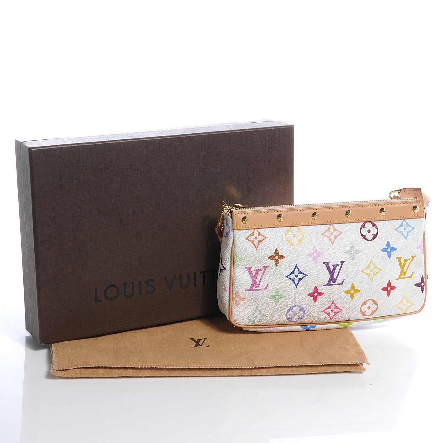 Louis Vuitton Monogram Multicolor Pochette Accessories White 5 of 9