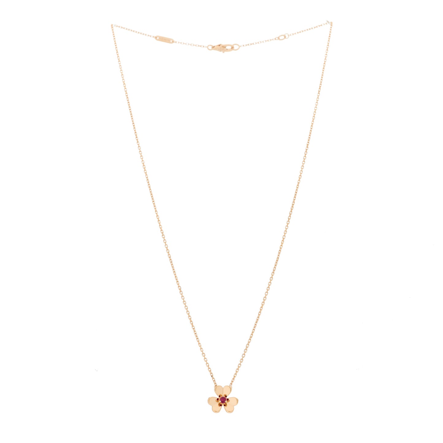 18K Rose Gold Ruby Mini Frivole Pendant Necklace