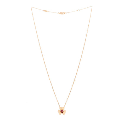 Van Cleef & Arpels 18K Rose Gold Ruby Mini Frivole Pendant Necklace 3 of 5