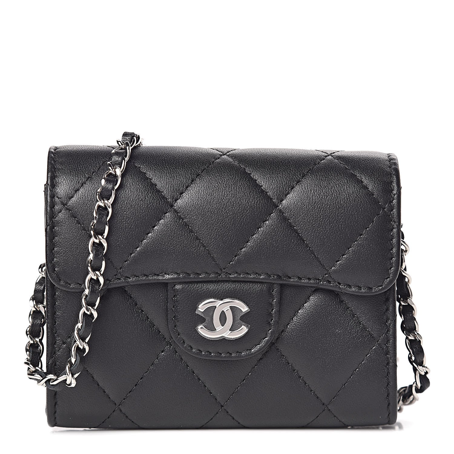 Chanel Lambskin Quilted Classic Clutch With Chain Black 1 of 11