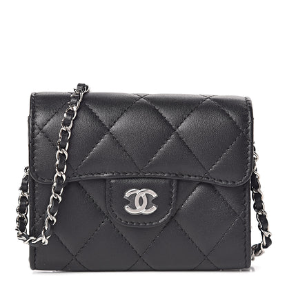 Chanel Lambskin Quilted Classic Clutch With Chain Black 1 of 11